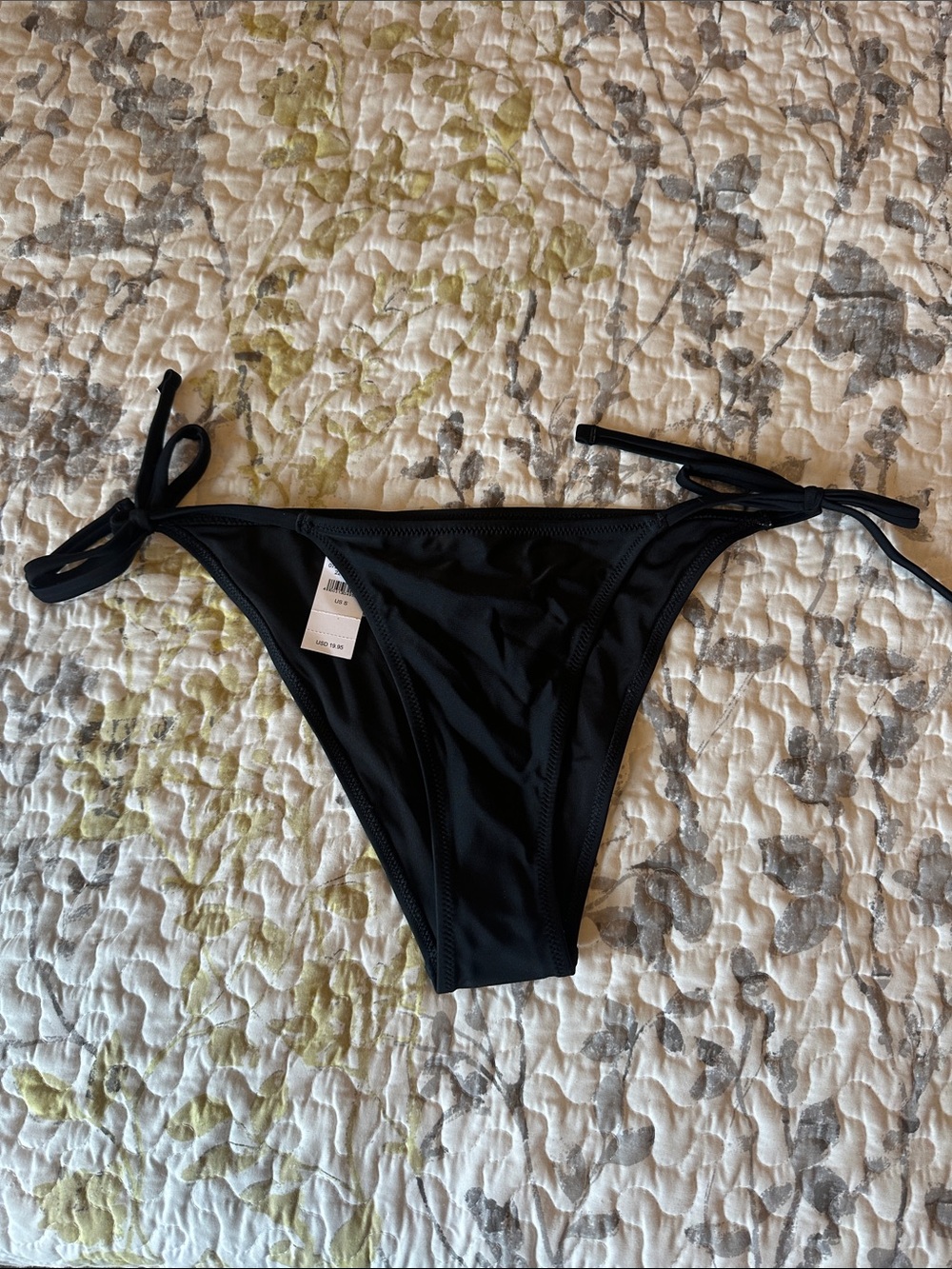 aerie Black Tie-Side Bikini Bottom